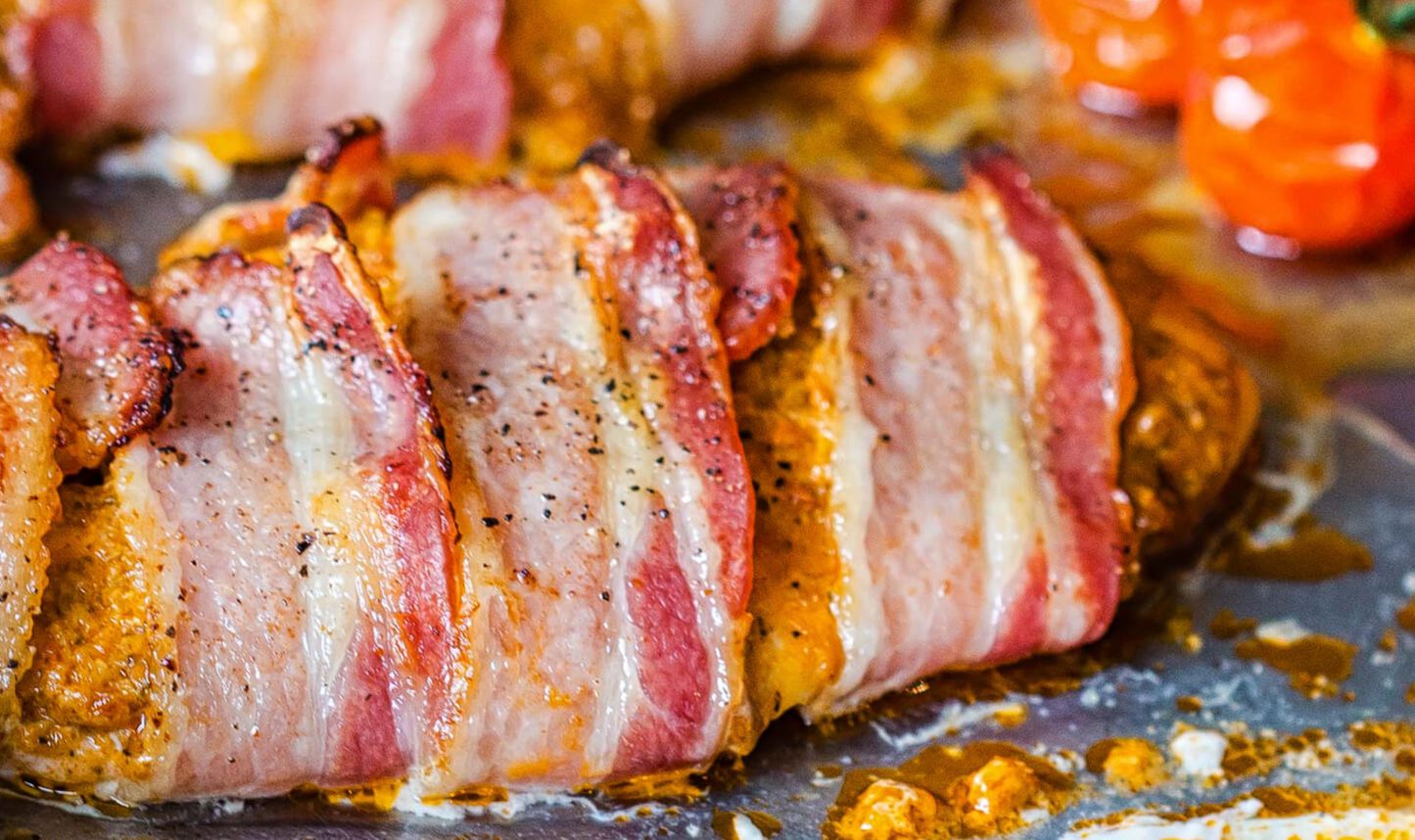 Bacon Wrapped Fish with Sun-Dried Tomato Pesto
