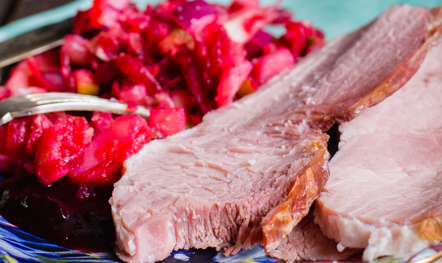 Blackcurrant Compote Glazed Ham