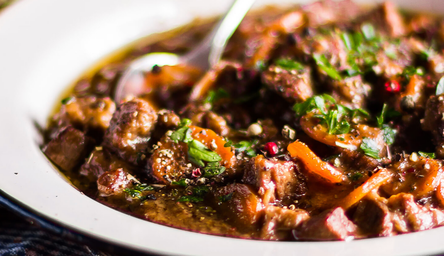 Irish Stout, Beef and Bacon Stew