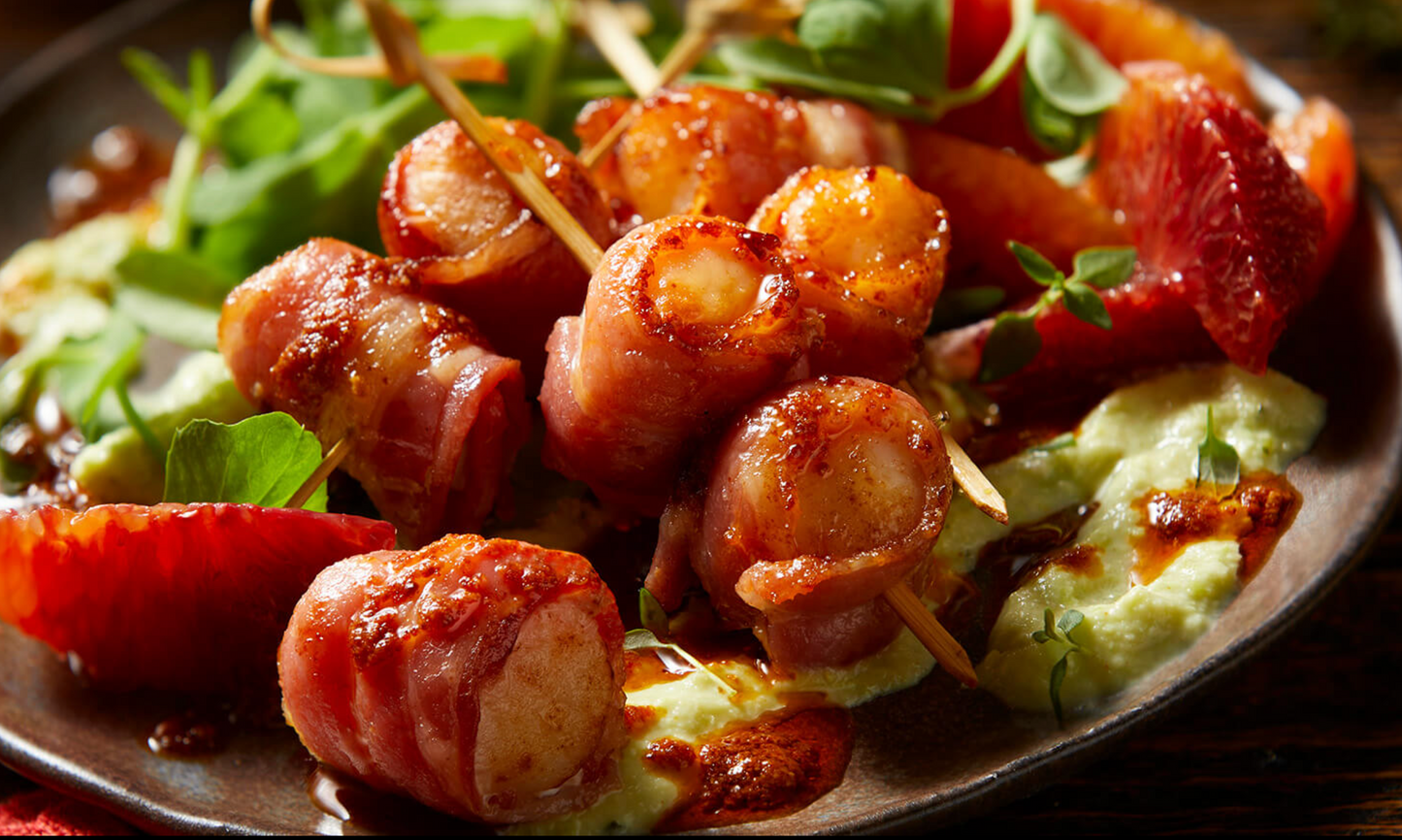 Scallops wrapped in Bacon